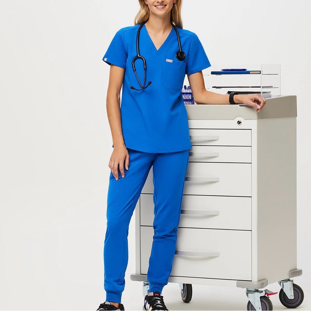 Figs Royal Blue Scrub Set